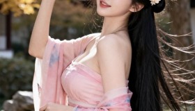 枫树下汉服少女
