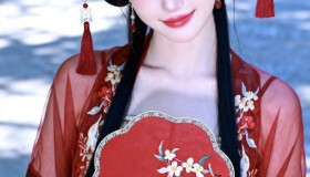 红色宫装汉服女生