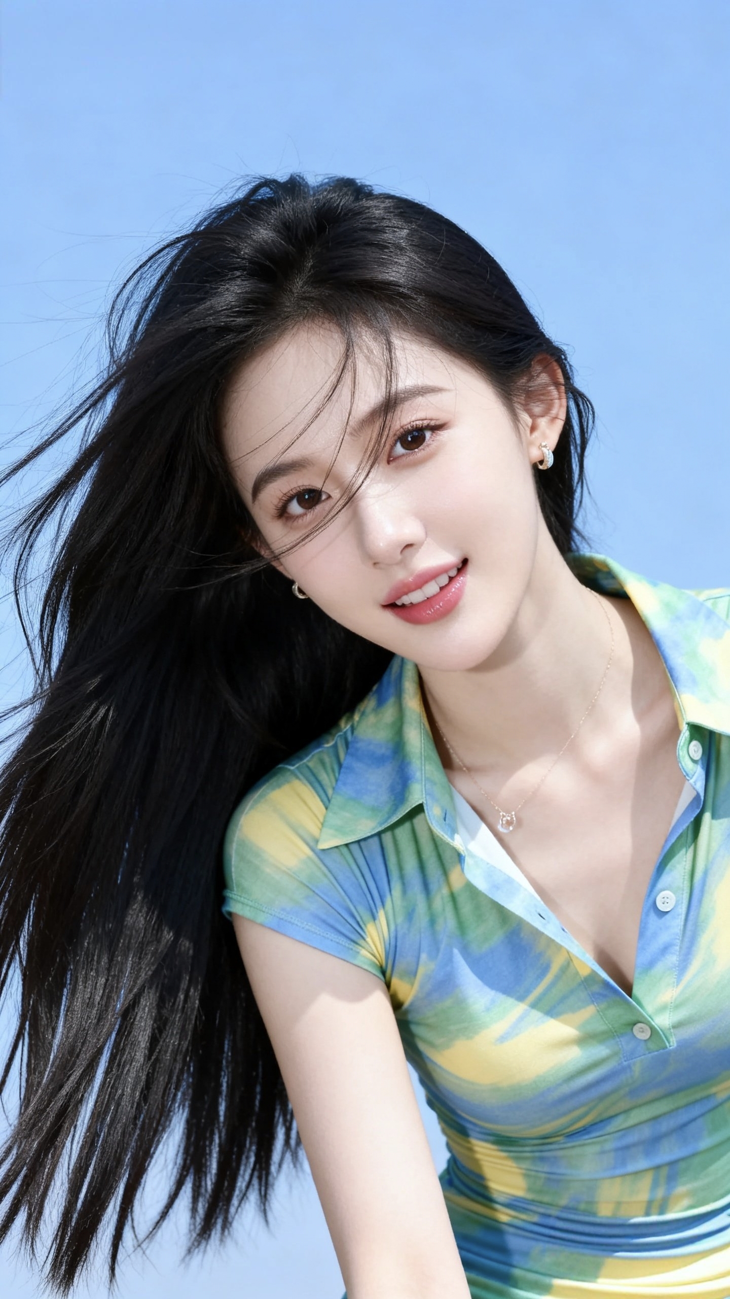 夏日长发女生