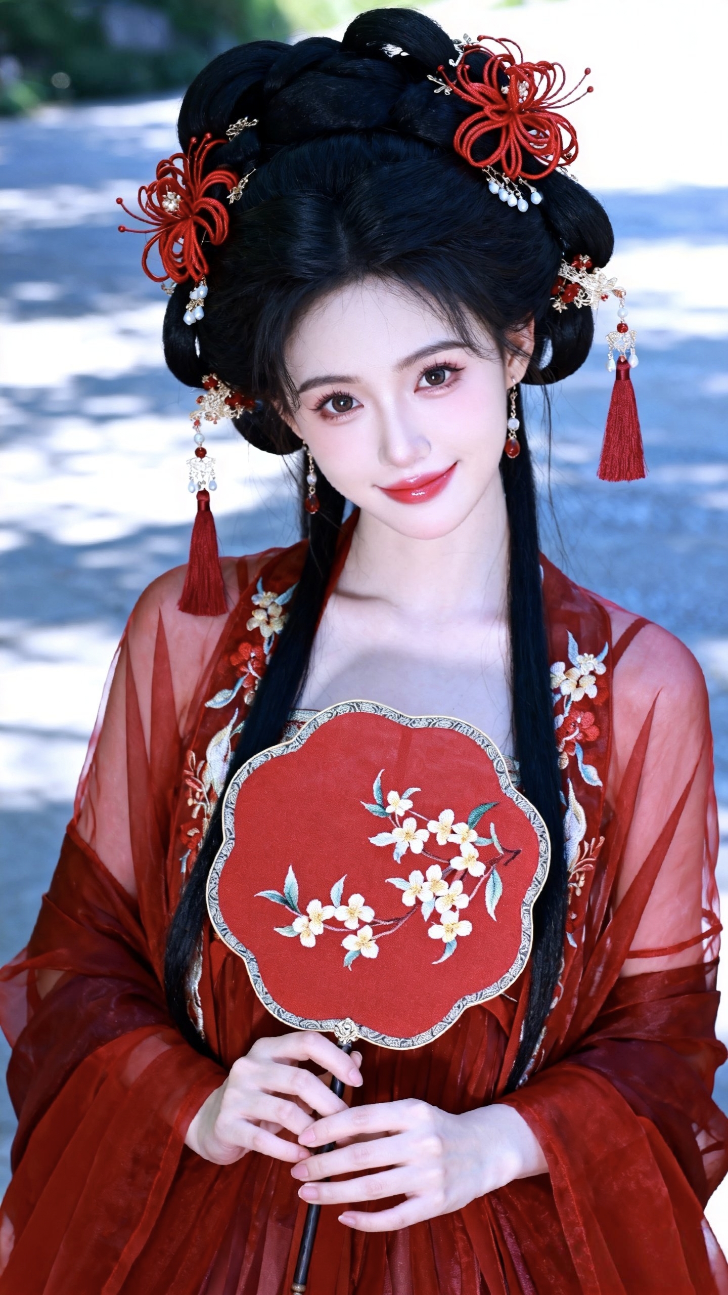 红色宫装汉服女生